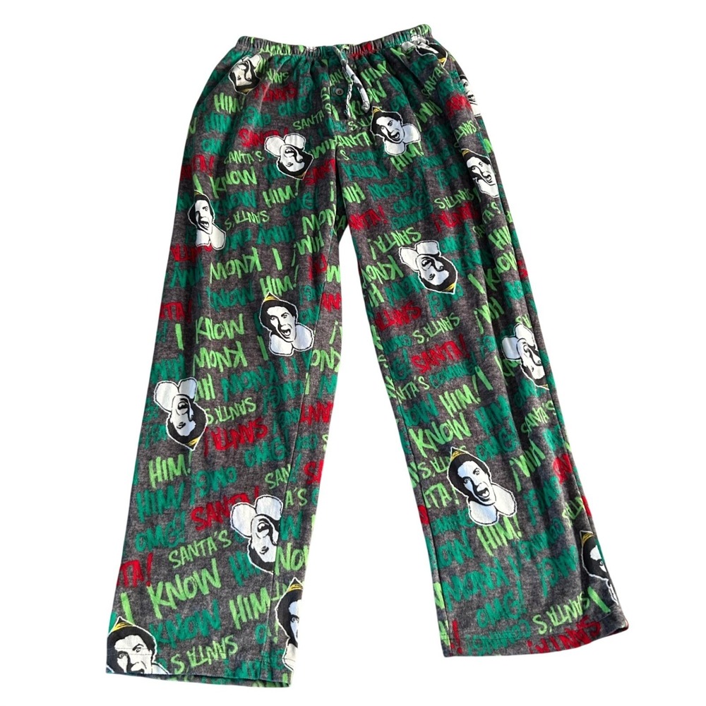 Elf Pajama Pants Mens Size Medium Soft Pajamas 100% Polyester Pjs Drawstring